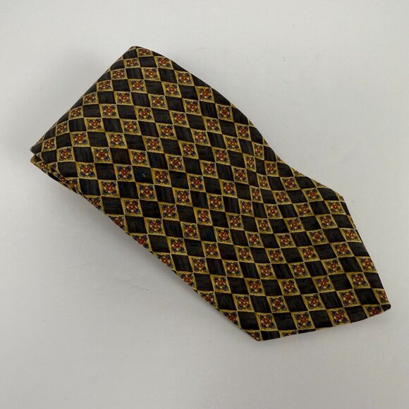 Valentino Cravatte Mens Geometric Print 100% Silk NeckTie Made in Italy Pre-own - Picture 2 of 8